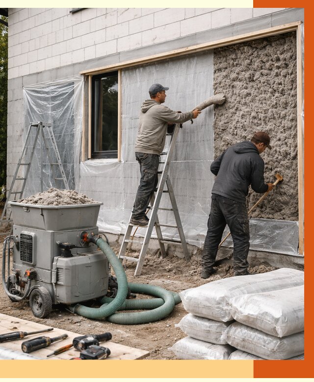 Утепление дома из газобетона эковатой в Сердобске от 4550 руб./м2 | ТепломастерСрд