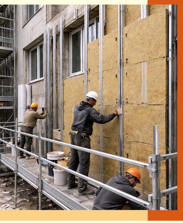 Утепление вентилируемого фасада в Сердобске от 5662 руб/м2 — монтаж и утепление вентфасад | ТепломастерСрд