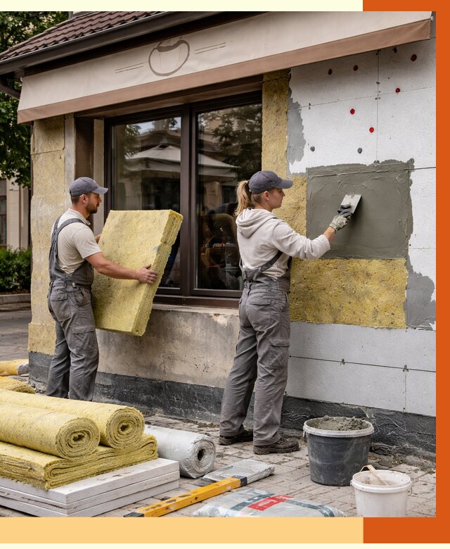 Утепление кафе в Сердобске от 4247 руб/м2 — комплексно под ключ | ТепломастерСрд